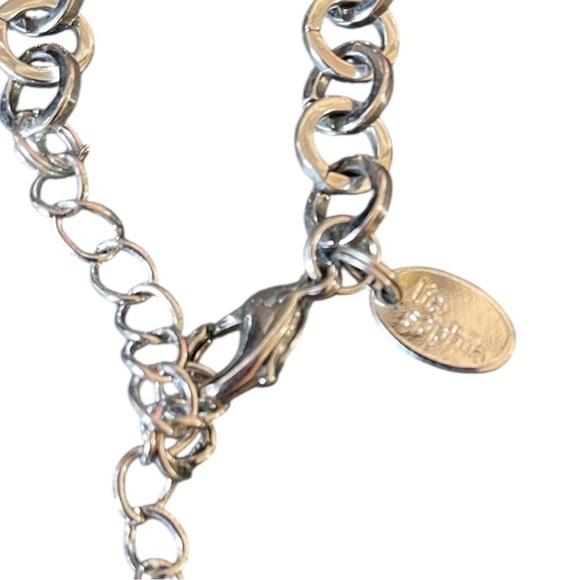 Lia Sophia Obsidiar Necklace, silver tone, nice chain, excellent condition - Picture 4 of 5